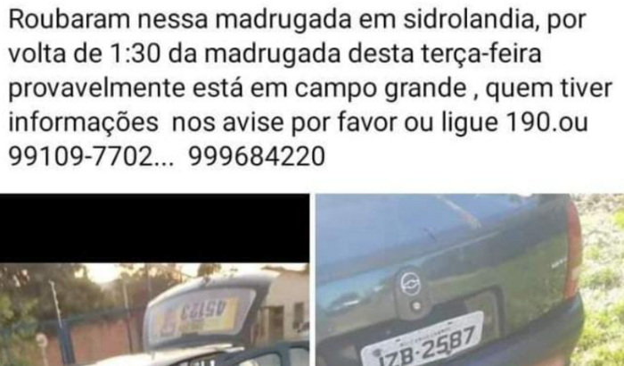 Carro de serviço roubado com ferramentas de serviços e material.