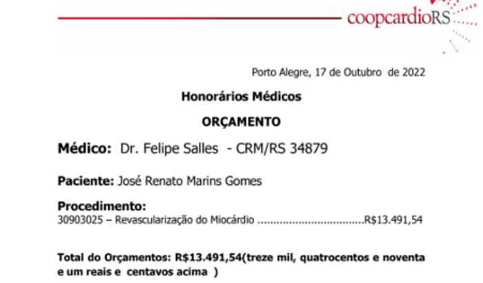 josé renato marins gomes cirurgia de revascularização do miocárdio