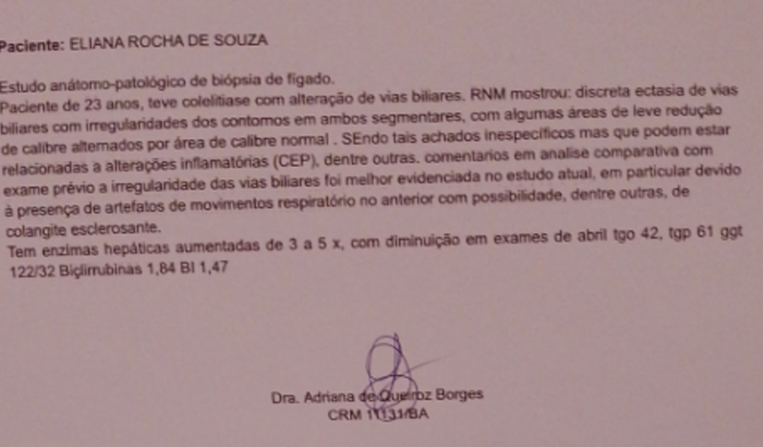Arrecadação para uma biópsia de fígado 