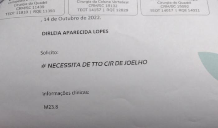 Cirurgia do joelho ,rompimento de ligamentos