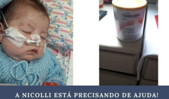 venho pedi ajuda para pequena Nicolle  ela precisa tomar um leite especial esse leite mas é muito caro 250 cada lata