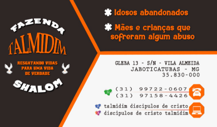 ABRIGO DE RESTAURAÇÃO - FAZENDA TALMIDIM SHALOM