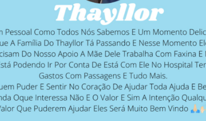 Ajuda para o thaylor