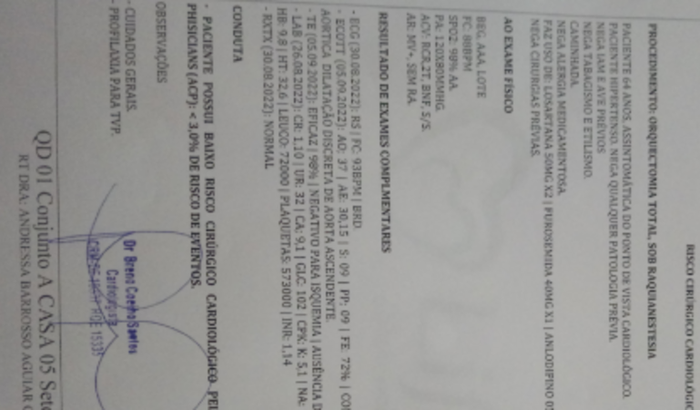 Cirurgia de cancêr para meu pai