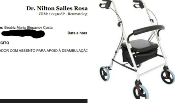 Ajuda para compra de andador e meias de compressão