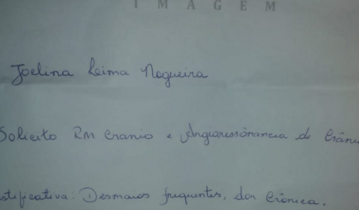 Ajuda nos custos dos exames da Joelina