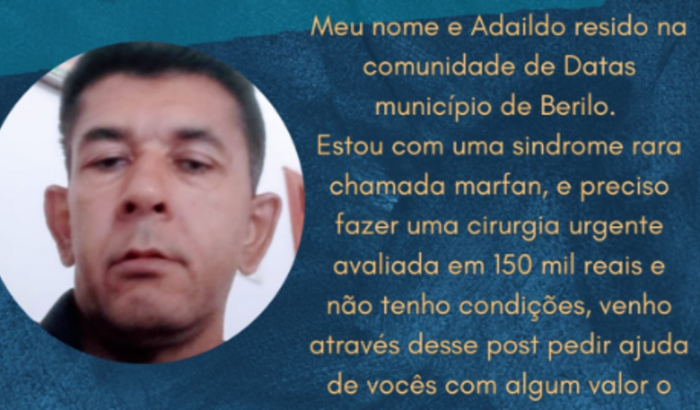Ajuda para Adaildo Costa de Datas (Palmital)