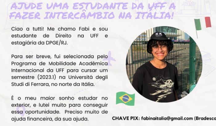 Ajude a Fabi a fazer intercâmbio na Itália! 