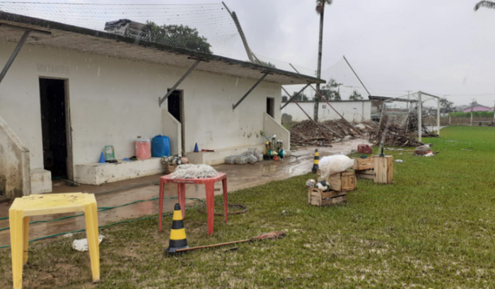 Estrela Azul F.C. - Estragos da Enchente