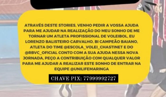 Lorenzo Rumo ao Sonho- Jogador de Voley Profissional