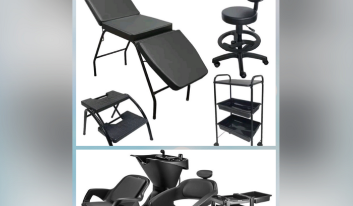 Me ajude a realizar meu sonho. Kit de maca e mocho, lavatório e cadeira de cabeleireiro 