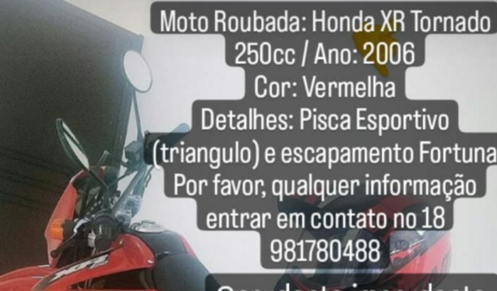 Vaquinha pela moto roubada