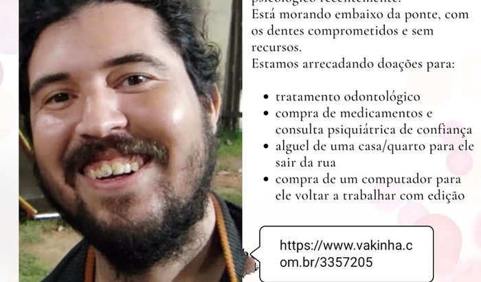 VAKINHA PRA AJUDAR UM GRANDE AMIGO A SE REERGUER