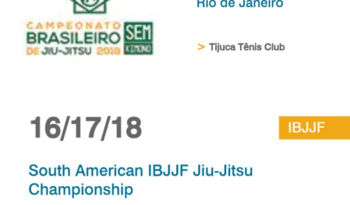 Brasileiro no-gi CBJJ/Sul americano IBJJF / Europeu IBJJF 2019 p