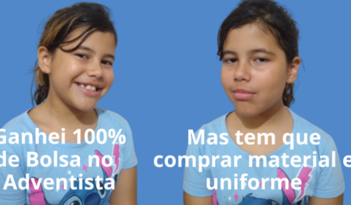 Ajuda para comprar os materiais escolares da RAFAELA