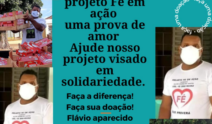 Projeto fé em acão ajudando as famílias carentes em alimentos .