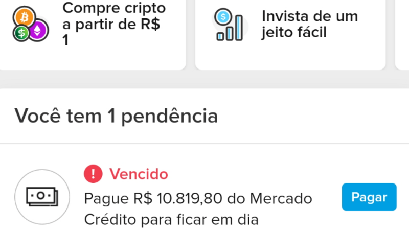 Dívida no mercado pago