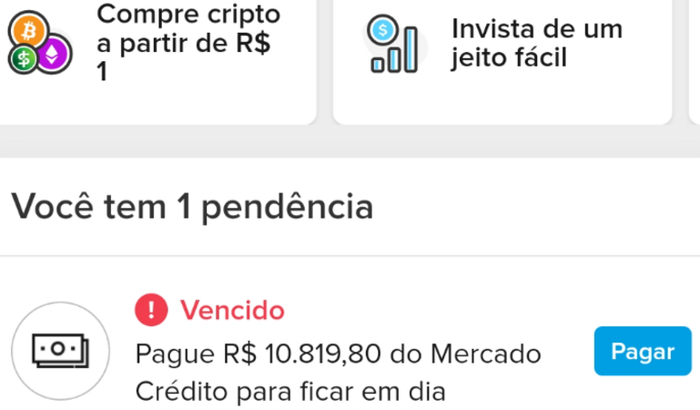 Dívida no mercado pago