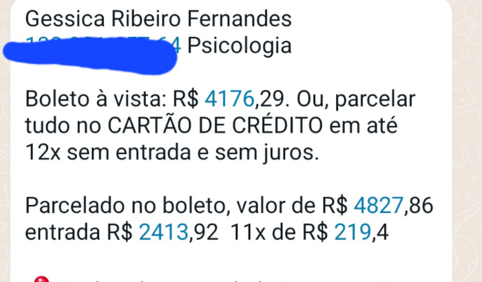 Dívidas da faculdade 