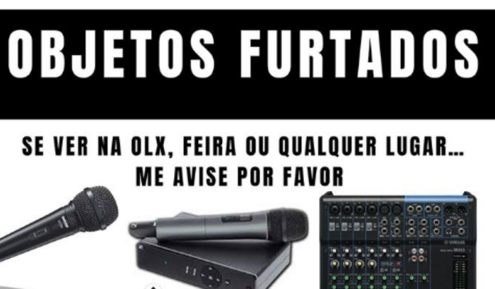 Ajudar um cantor que foi furtado e perdeu todos os equipamentos de trabalho!