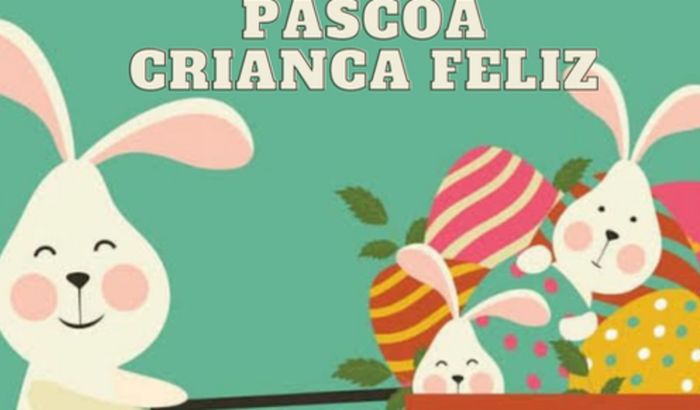 Páscoa criança feliz 