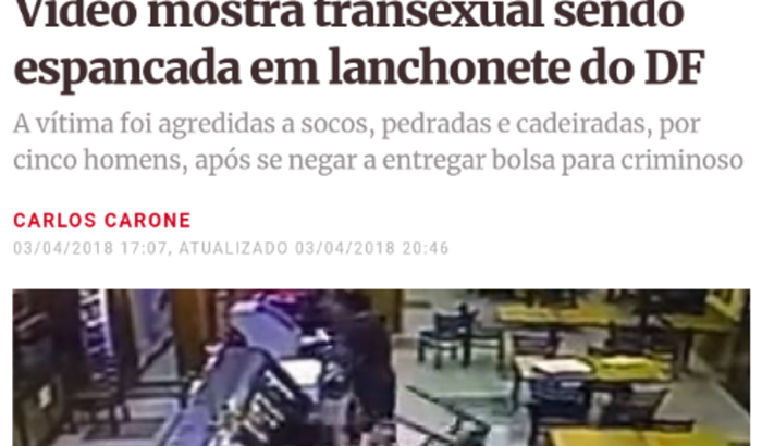 Jéssica trans Brasília espancada sumbay 2018