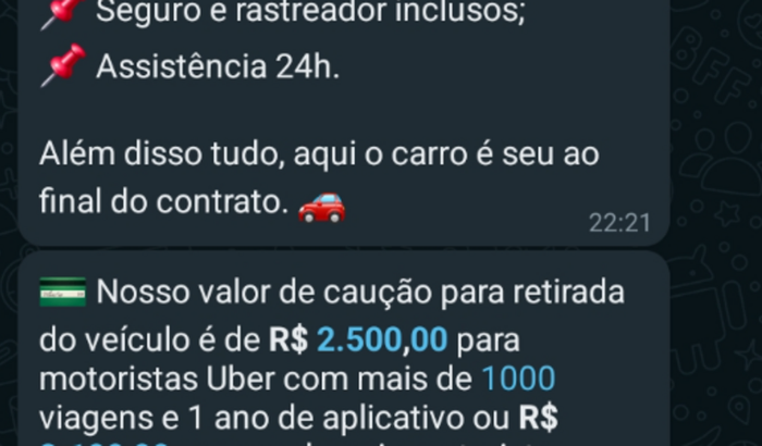 Alugar carro para trabalhar Uber/99