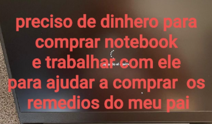 Vaquinha para un notebook  para trabalhar
