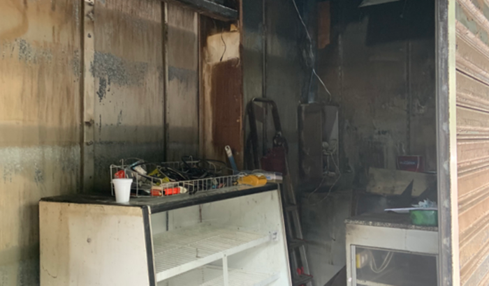 Recuperação da banca que pegou fogo