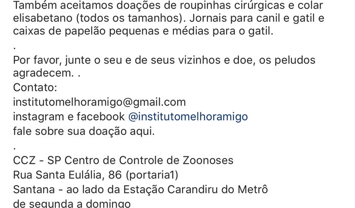 Cobertores para os cães do CCZ SP