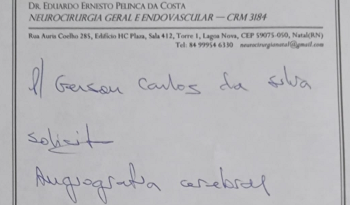 Em prol do exame angiografia cerebral 