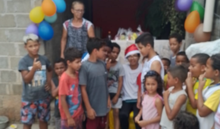 Festa de Natal para as crianças carente