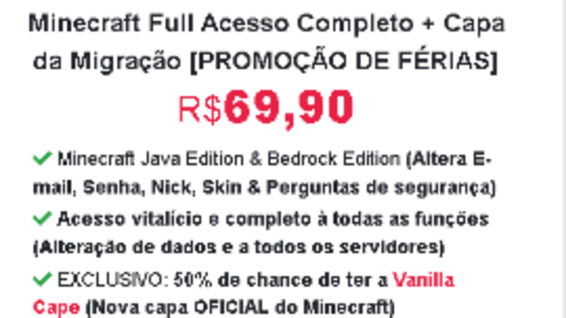 imagem da vaquinha Ajuda para ter minecraft original até meu aniversario 31/12