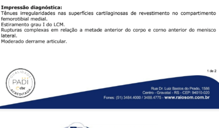 Ajuda cirurgia menisco