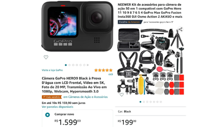 Gopro hero 9 + acessórios para melhorar a qualidade dos vídeos 