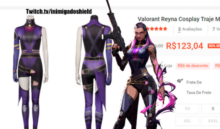 Ajuda para comprar  o cosplay da Reyna