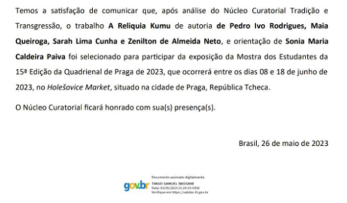 UnB na Quadrienal de Praga - A Relíquia Kumu