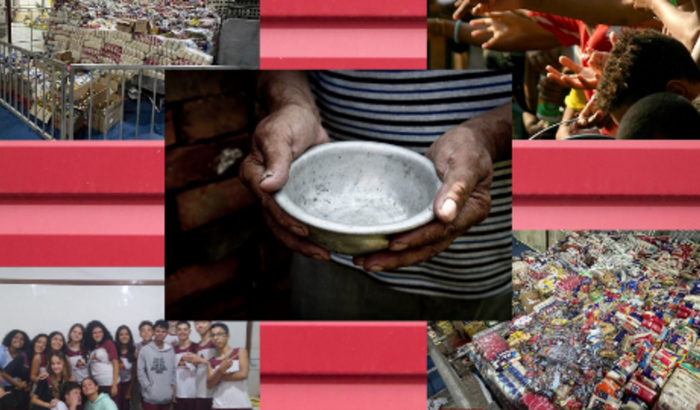 Arrecadação de dinheiros para converter em alimentos para instituições carentes