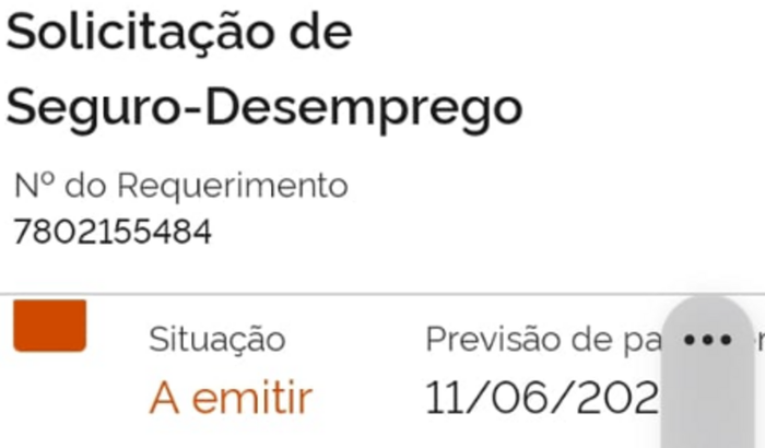 Ajuda para alimentação até receber S.D.