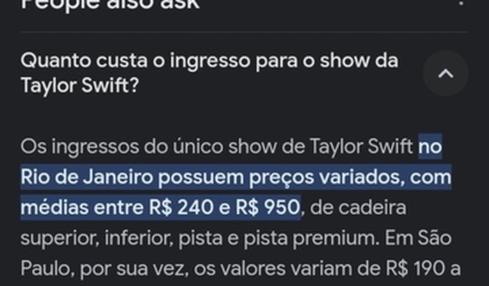 vaquinha para comprar o ingresso do da Taylor 