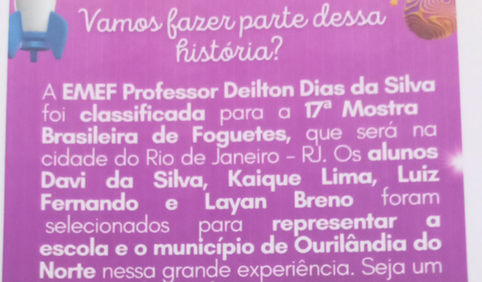 17° Mostra Brasileira de Foguetes- Esc. Prof. Deilton Dias Silva