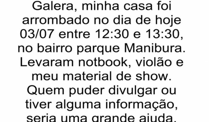 Compra de Equipamentos do cantor Henrique Fera