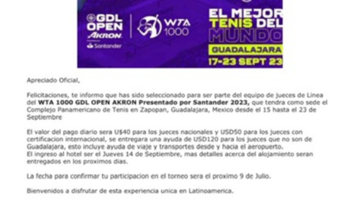 Apoiar o Thiago no  torneio de tenis em Guadalajara.