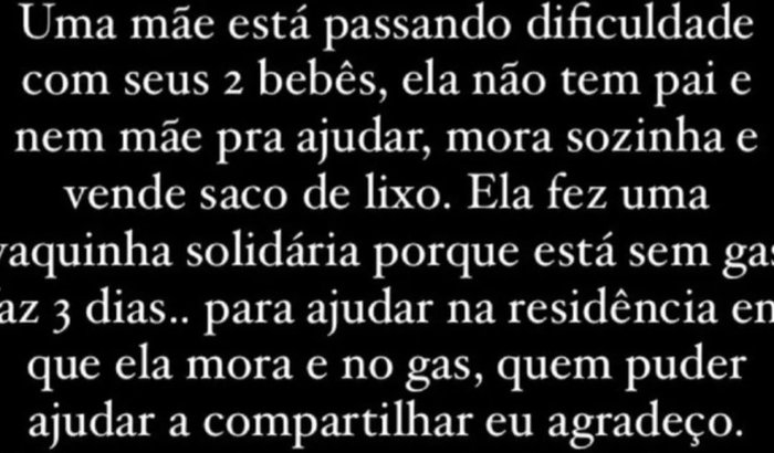 "AJUDA PARA UMA MÃE COM 2 FILHOS "