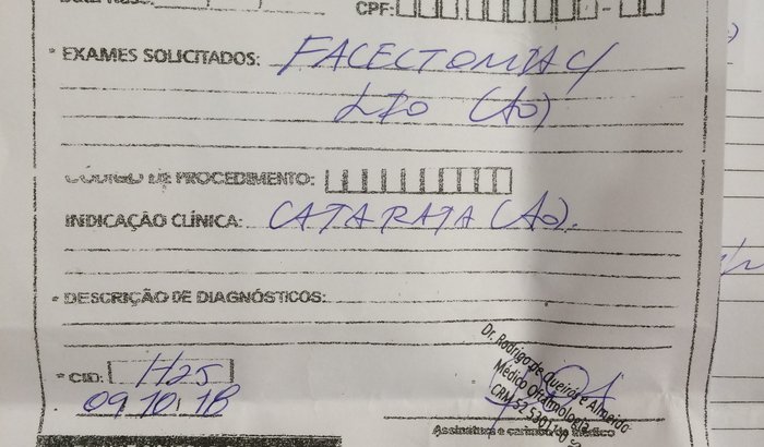 Ajudem o Jorge - Cirurgia catarata