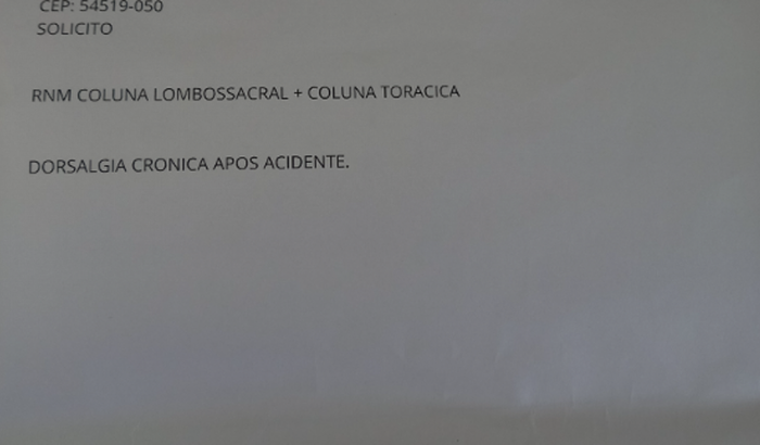 Ajude a Eliane a fazer a ressonância da coluna