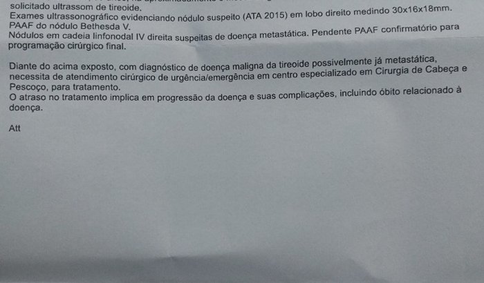 CIRURGIA DE RETIRADA DE TIREOIDE AVANÇADA DE URGÊNCIA