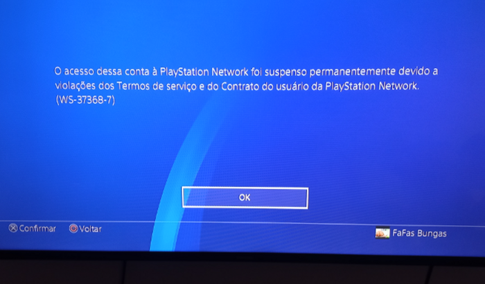 Recuperação da minha conta banida no PS4