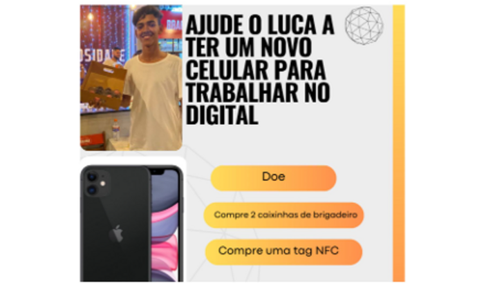 Ajude o Luca a ter um novo celular para trabalhar no digital