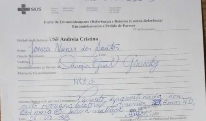 Cirurgia Ooforectomia ou oforoplastia